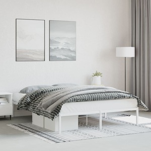 vidaXL, vidaXL Bettgestell Metall Weiß 150x200 cm