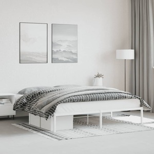 vidaXL, vidaXL Bettgestell Metall Weiß 183x213 cm