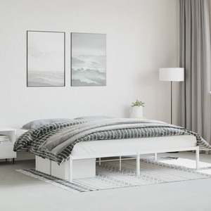 vidaXL, vidaXL Bettgestell Metall Weiß 193x203 cm