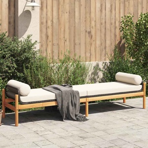 vidaXL Gartenbank mit Kissen Schwarz Poly Rattan Akazie
