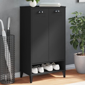 vidaXL, vidaXL Schuhschrank VIKEN Schwarz Massivholz Kiefer