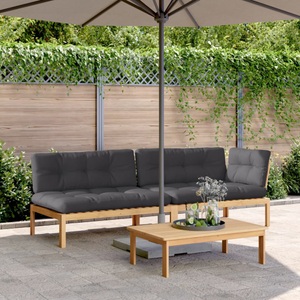 vidaXL, vidaXL 3-tlg. Garten-Sofagarnitur aus Paletten mit Kissen Akazienholz