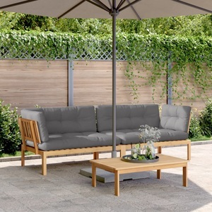 vidaXL, vidaXL Garten-Ecksofas aus Paletten 2 Stk mit Kissen Massivholz Akazie, vidaXL Garten-Ecksofas aus Paletten 2 Stk mit Kissen Massivholz Akazie