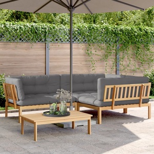 vidaXL, vidaXL 4-tlg. Garten-Sofagarnitur aus Paletten mit Kissen Akazienholz