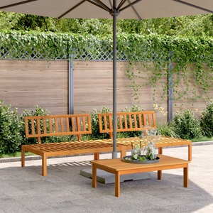 vidaXL, vidaXL Garten-Mittelsofas aus Paletten 2 Stk. Massivholz Akazie