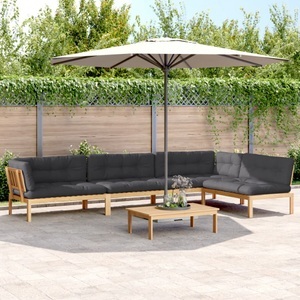 vidaXL, vidaXL 5-tlg. Garten-Sofagarnitur aus Paletten mit Kissen Akazienholz, vidaXL 5-tlg. Garten-Sofagarnitur aus Paletten mit Kissen Akazienholz