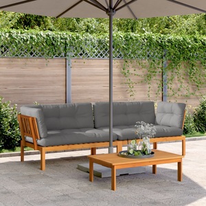 vidaXL, vidaXL Garten-Ecksofas aus Paletten mit Kissen 2 Stk Massivholz Akazie