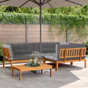 vidaXL, vidaXL 4-tlg. Garten-Sofagarnitur aus Paletten mit Kissen Akazienholz
