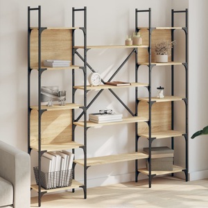 vidaXL, vidaXL Bücherregal Sonoma-Eiche 155,5x24x166,5 cm Holzwerkstoff
