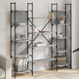 vidaXL, vidaXL Bücherregal Grau Sonoma 155,5x24x166,5 cm Holzwerkstoff