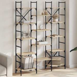 vidaXL, vidaXL Bücherregal Sonoma-Eiche 127,5x28,5x172,5 cm Holzwerkstoff