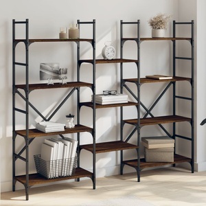 vidaXL, vidaXL Bücherregal Braun Eichen-Optik 160x28,5x136,5 cm Holzwerkstoff, vidaXL Bücherregal Braun Eichen-Optik 160x28,5x136,5 cm Holzwerkstoff