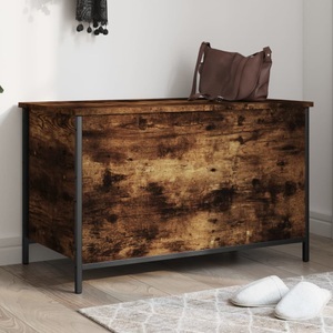vidaXL, vidaXL Sitzbank mit Stauraum Räuchereiche 80x42,5x50 cm Holzwerkstoff, vidaXL Sitzbank mit Stauraum Räuchereiche 80x42,5x50 cm Holzwerkstoff
