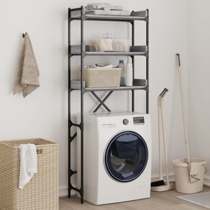 vidaXL, vidaXL Waschmaschinenregal Grau Sonoma 67x25x163 cm Holzwerkstoff