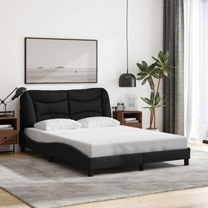 vidaXL, vidaXL Bettgestell mit Kopfteil Schwarz 140x200 cm Stoff, vidaXL Bettgestell ohne Matratze Schwarz 140x200 cm Stoff