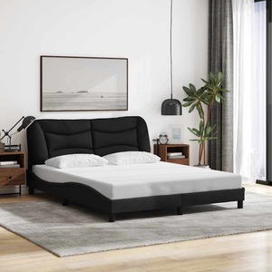 vidaXL, vidaXL Bettgestell mit Kopfteil Schwarz 160x200 cm Stoff