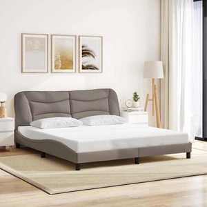 vidaXL, vidaXL Bettgestell mit Kopfteil Taupe 180x200 cm Stoff