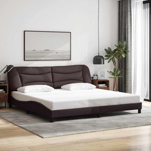 vidaXL, vidaXL Bettgestell mit Kopfteil Dunkelbraun 200x200 cm Stoff