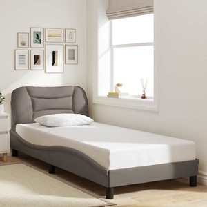 vidaXL, vidaXL Bettgestell mit Kopfteil Taupe 90x190 cm Stoff, vidaXL Bettgestell mit Kopfteil Taupe 90x190 cm Stoff