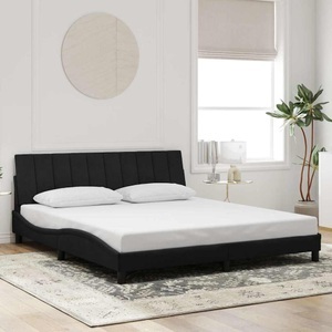 vidaXL, vidaXL Bettgestell mit Kopfteil Schwarz 180x200 cm Samt, vidaXL Bettgestell ohne Matratze Schwarz 180x200 cm Samt