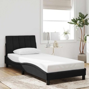 vidaXL, vidaXL Bettgestell mit Kopfteil Schwarz 90x190 cm Samt, vidaXL Bettgestell mit Kopfteil Schwarz 90x190 cm Samt