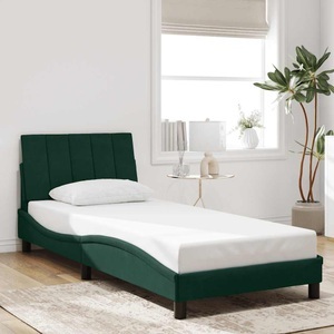 vidaXL, vidaXL Bettgestell mit Kopfteil Dunkelgrün 90x190 cm Samt, vidaXL Bettgestell ohne Matratze Dunkelgrün 90x190 cm Samt