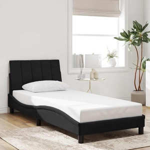 vidaXL, vidaXL Bettgestell mit Kopfteil Schwarz 90x200 cm Samt, vidaXL Bettgestell mit Kopfteil Schwarz 90x200 cm Samt