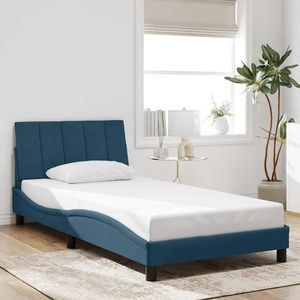 vidaXL, vidaXL Bettgestell mit Kopfteil Blau 100x200 cm Samt