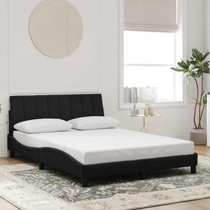 vidaXL, vidaXL Bettgestell mit Kopfteil Schwarz 120x200 cm Samt, vidaXL Bettgestell ohne Matratze Schwarz 120x200 cm Samt