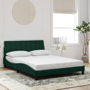 vidaXL, vidaXL Bettgestell mit Kopfteil Dunkelgrün 140x200 cm Samt, vidaXL Bettgestell ohne Matratze Dunkelgrün 140x200 cm Samt