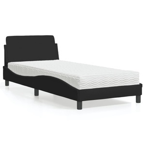 vidaXL, vidaXL Bett mit Matratze Schwarz 80x200 cm Stoff