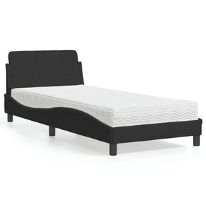 vidaXL, vidaXL Bett mit Matratze Schwarz 90x190 cm Samt