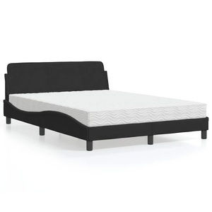 vidaXL, vidaXL Bett mit Matratze Schwarz 120x200 cm Samt