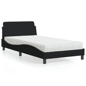 vidaXL, vidaXL Bett mit Matratze Schwarz 100x200 cm Stoff