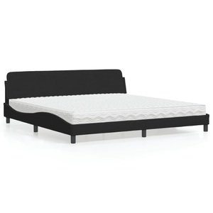vidaXL, vidaXL Bett mit Matratze Schwarz 200x200 cm Samt, vidaXL Bett mit Matratze Schwarz 200x200 cm Samt