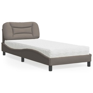 vidaXL, vidaXL Bett mit Matratze Taupe 80x200 cm Stoff, vidaXL Bett mit Matratze Taupe 80x200 cm Stoff
