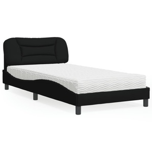 vidaXL, vidaXL Bett mit Matratze Schwarz 100x200 cm Stoff