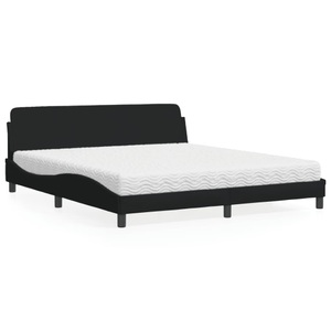 vidaXL, vidaXL Bett mit Matratze Schwarz 180x200 cm Stoff