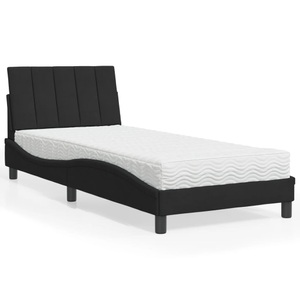 vidaXL, vidaXL Bett mit Matratze Schwarz 80x200 cm Samt