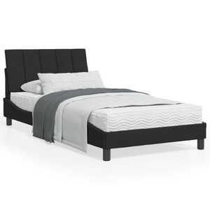 vidaXL, vidaXL Bett mit Matratze Schwarz 100x200 cm Samt, vidaXL Bett mit Matratze Schwarz 100x200 cm Samt