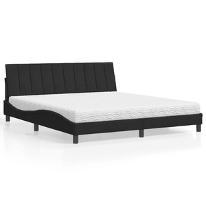 vidaXL, vidaXL Bett mit Matratze Schwarz 180x200 cm Samt