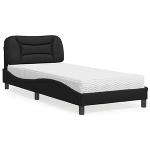 vidaXL, vidaXL Bett mit Matratze Schwarz 80x200 cm Kunstleder
