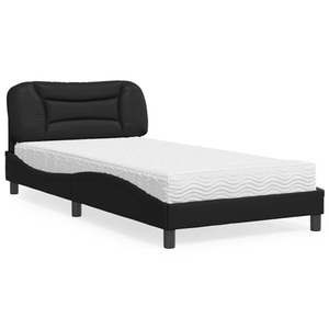 vidaXL, vidaXL Bett mit Matratze Schwarz 100x200 cm Kunstleder