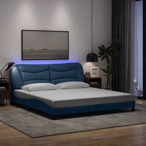 vidaXL, vidaXL Bettgestell mit LED Schwarz 180x200 cm Stoff