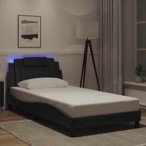 vidaXL, vidaXL Bettgestell mit LED Schwarz 100x200 cm Kunstleder