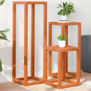 vidaXL, vidaXL Pflanzenständer 3 Stk. Wachsbraun Massivholz Kiefer, vidaXL Pflanzenständer 3 Stk. Wachsbraun Massivholz Kiefer