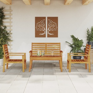 vidaXL, vidaXL 4-tlg. Garten-Lounge-Set Massivholz Akazie, vidaXL 4-tlg. Garten-Lounge-Set Massivholz Akazie