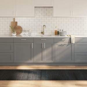 vidaXL, vidaXL Teppich Rechteckig Grau 70x400 cm Bambus, vidaXL Teppich Rechteckig Grau 70x400 cm Bambus