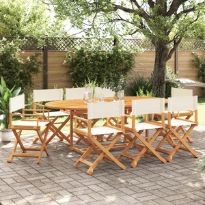 vidaXL, vidaXL Klappbare Gartenstühle 8 Stk. Cremeweiß Stoff