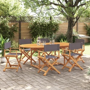 vidaXL, vidaXL Klappbare Gartenstühle 6 Stk. Dunkelgrau Stoff